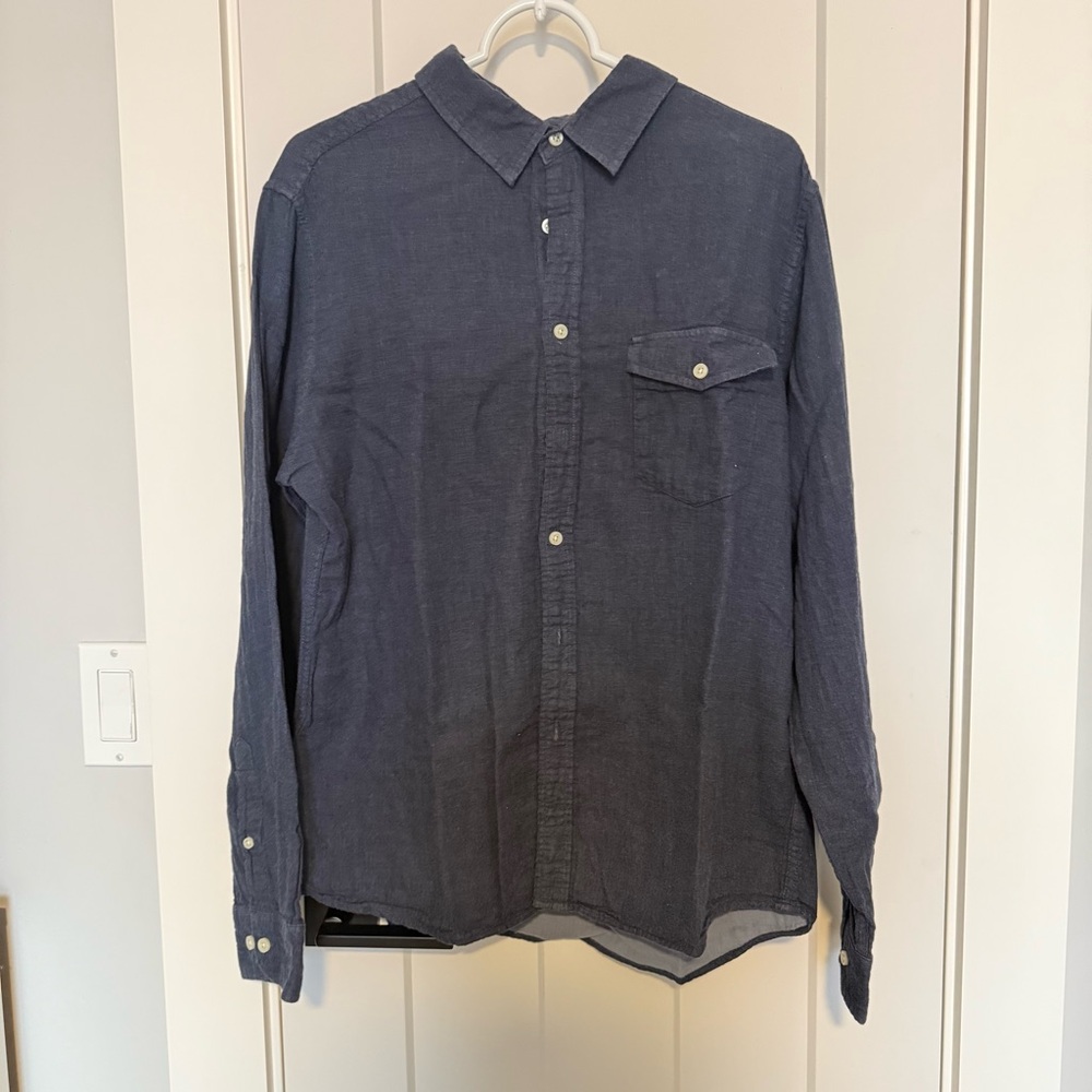 Men's Blue Button-Up Shirt
